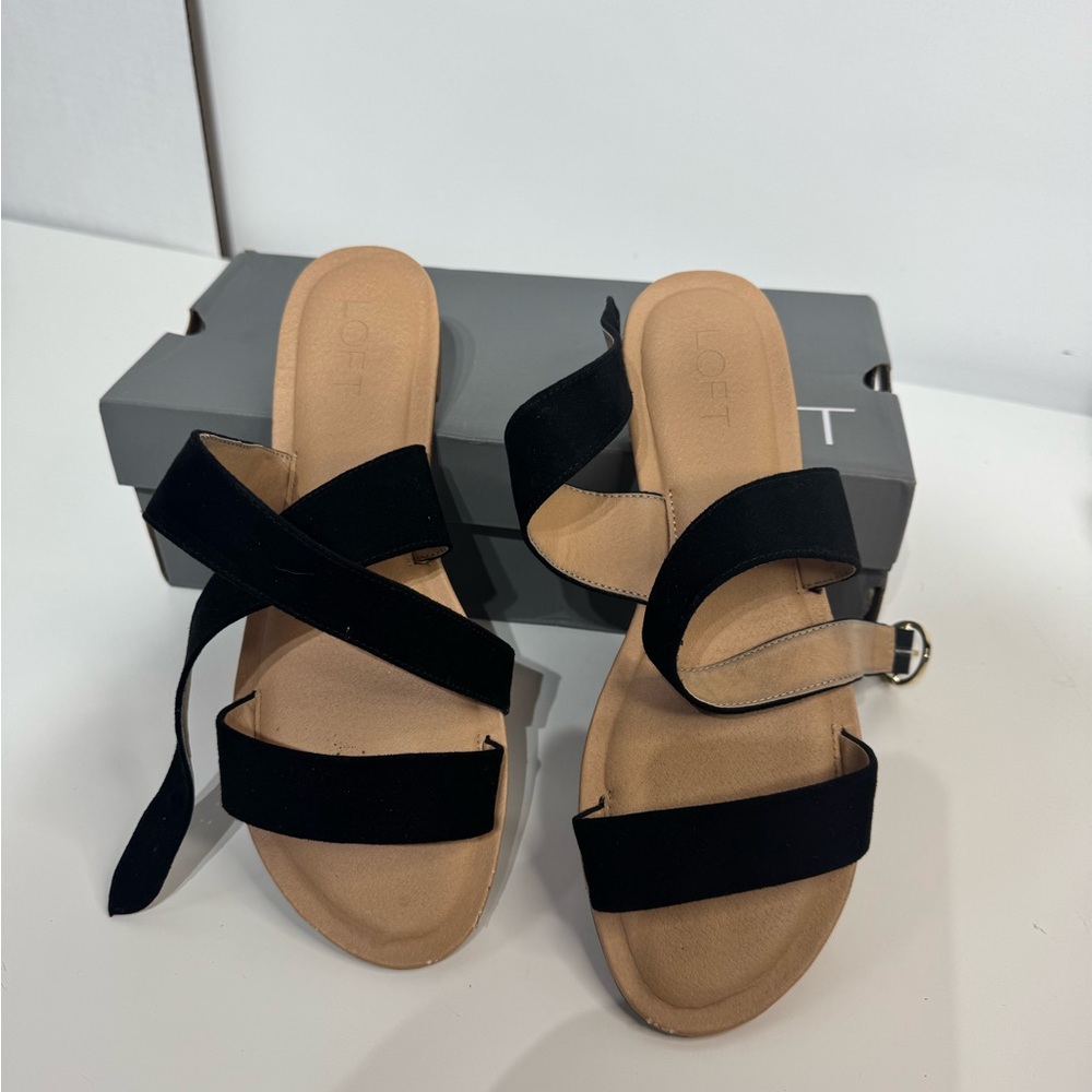 LOFT Black and Tan Women's Sandals